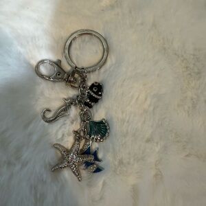 Coach Silver Ocean-Themed Keychain